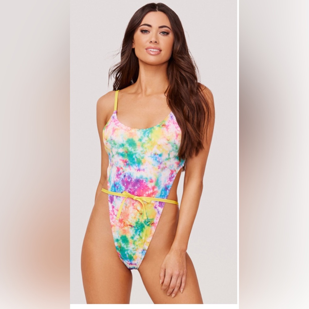 YANDY OLD HABITS DYE HARD ONE PIECE SWIMSUIT tie dye. Never worn